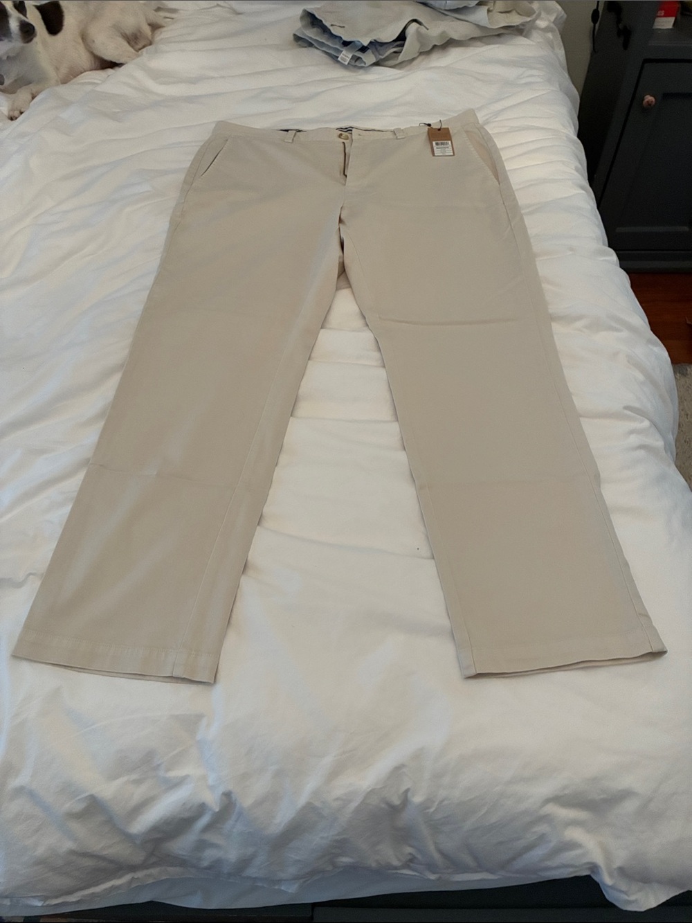 Johnston & Murphy Men's Khaki Straight-Leg Chinos - Light Beige